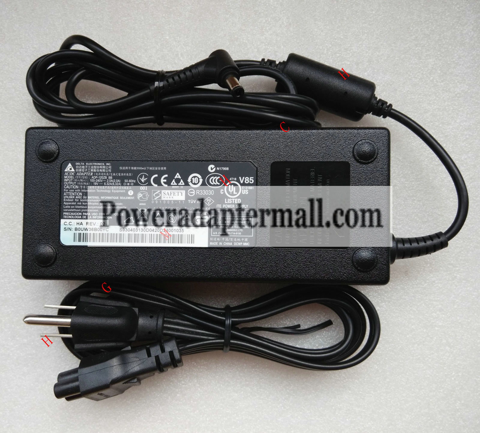 19V 6.32A MSI GE60 ADP-120ZB BB ADP-120MH 120W AC Adapter power - Click Image to Close